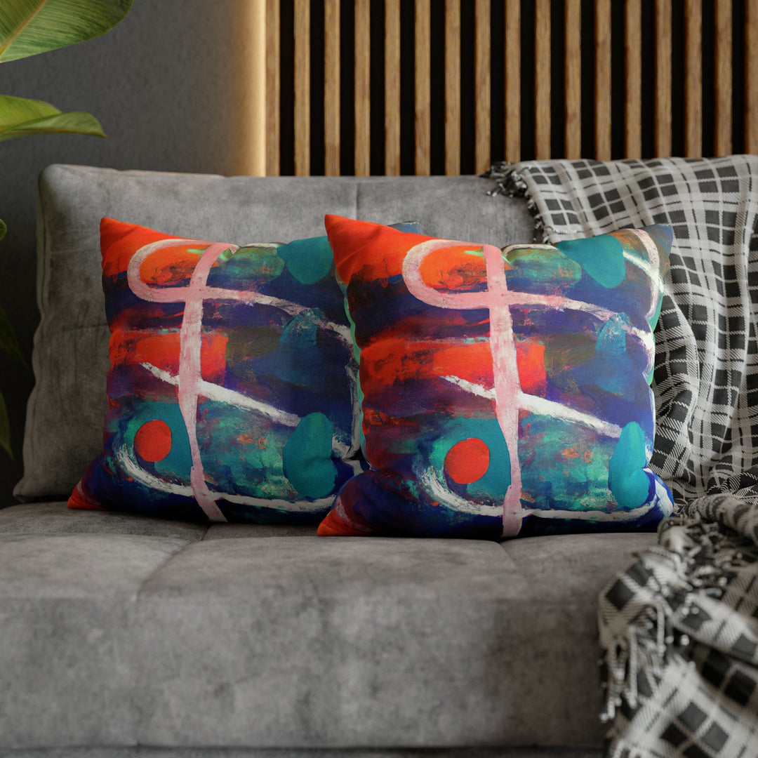 Decorative Throw Pillow Cover - Multicolor Abstract Expression Pattern