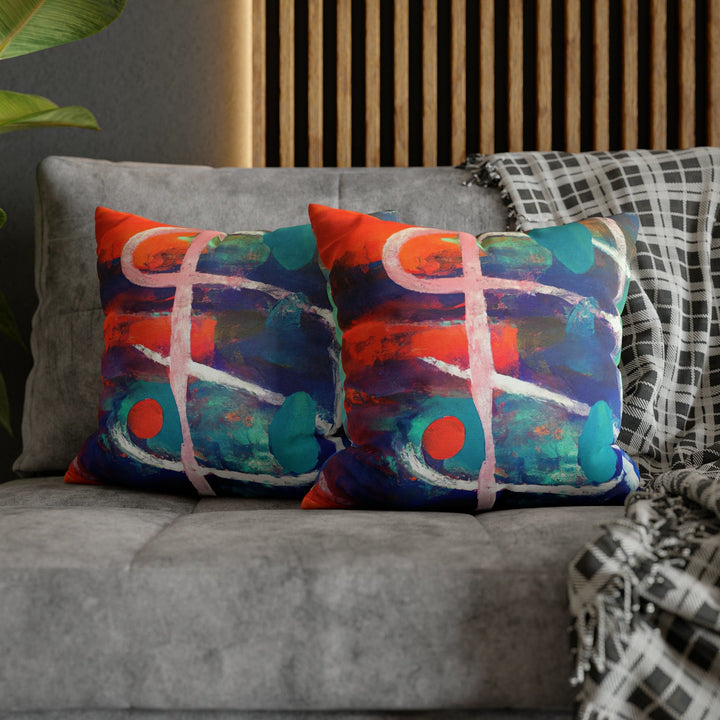 Decorative Throw Pillow Cover - Multicolor Abstract Expression Pattern
