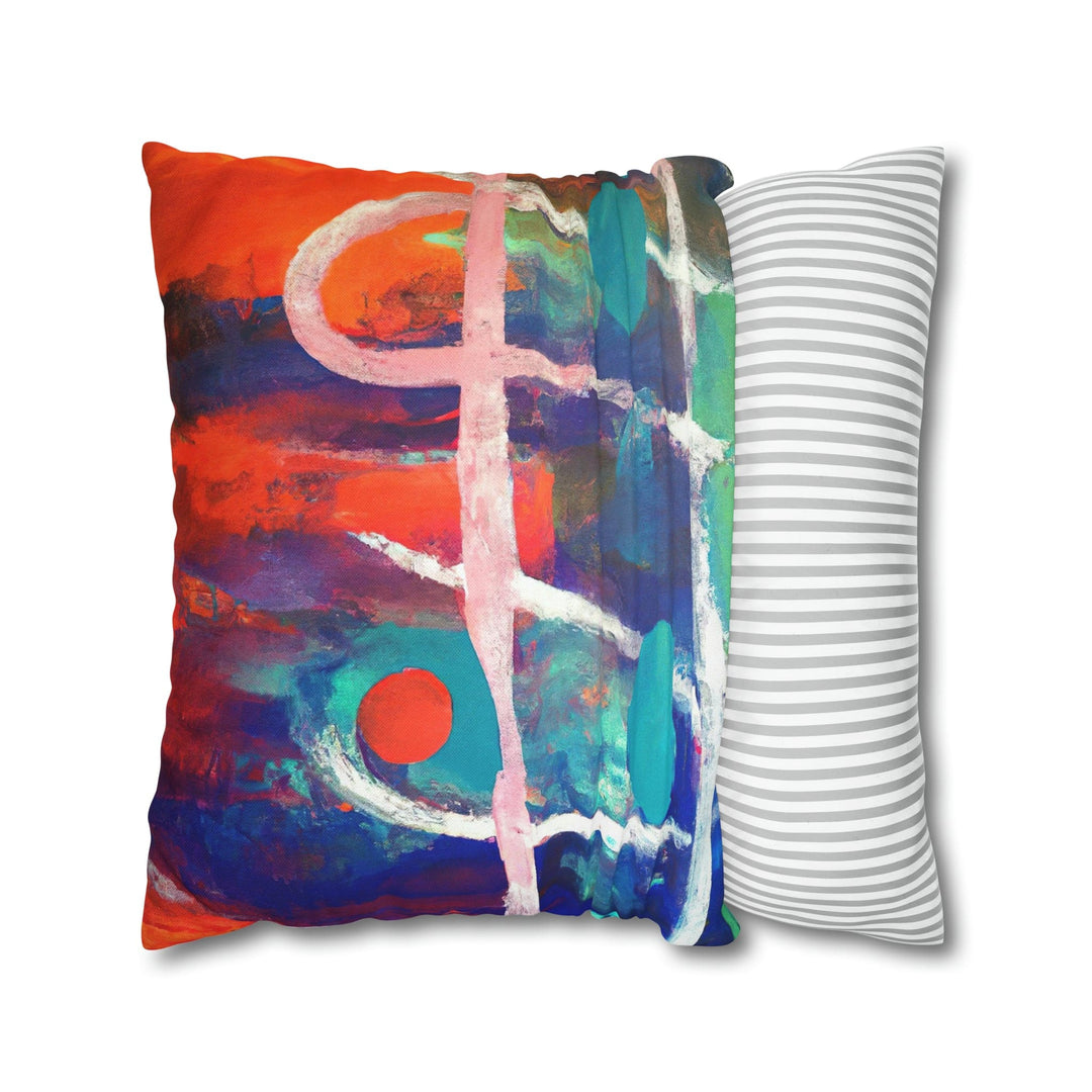 Decorative Throw Pillow Cover - Multicolor Abstract Expression Pattern