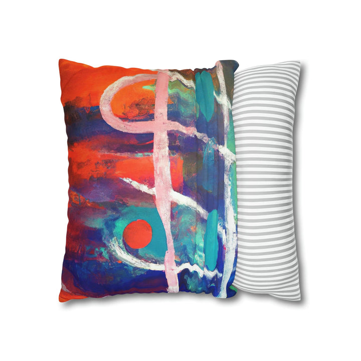 Decorative Throw Pillow Cover - Multicolor Abstract Expression Pattern