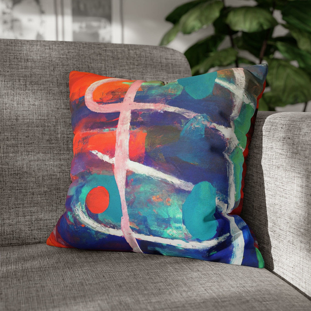 Decorative Throw Pillow Cover - Multicolor Abstract Expression Pattern