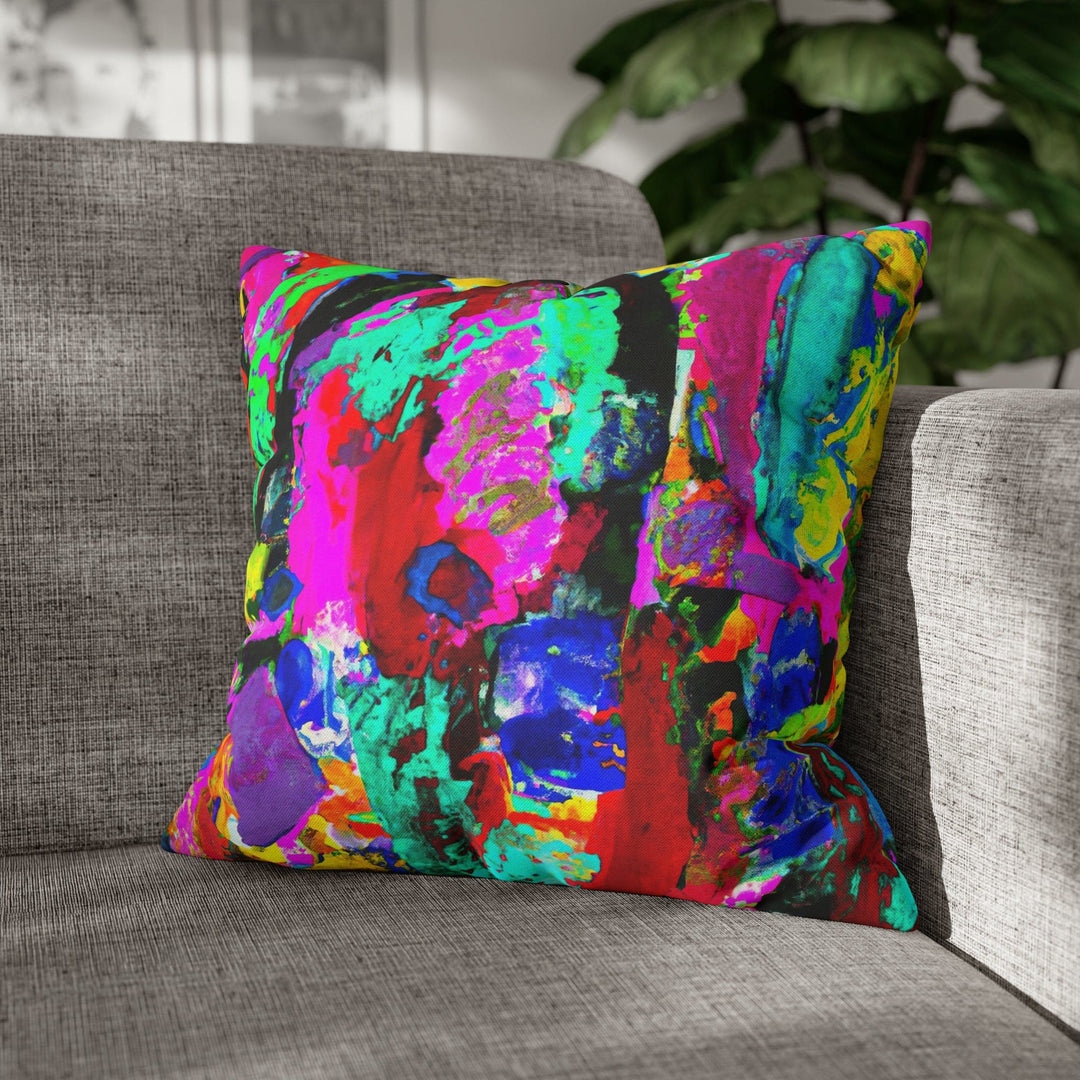 Decorative Throw Pillow Cover - Multicolor Abstract Expression Pattern