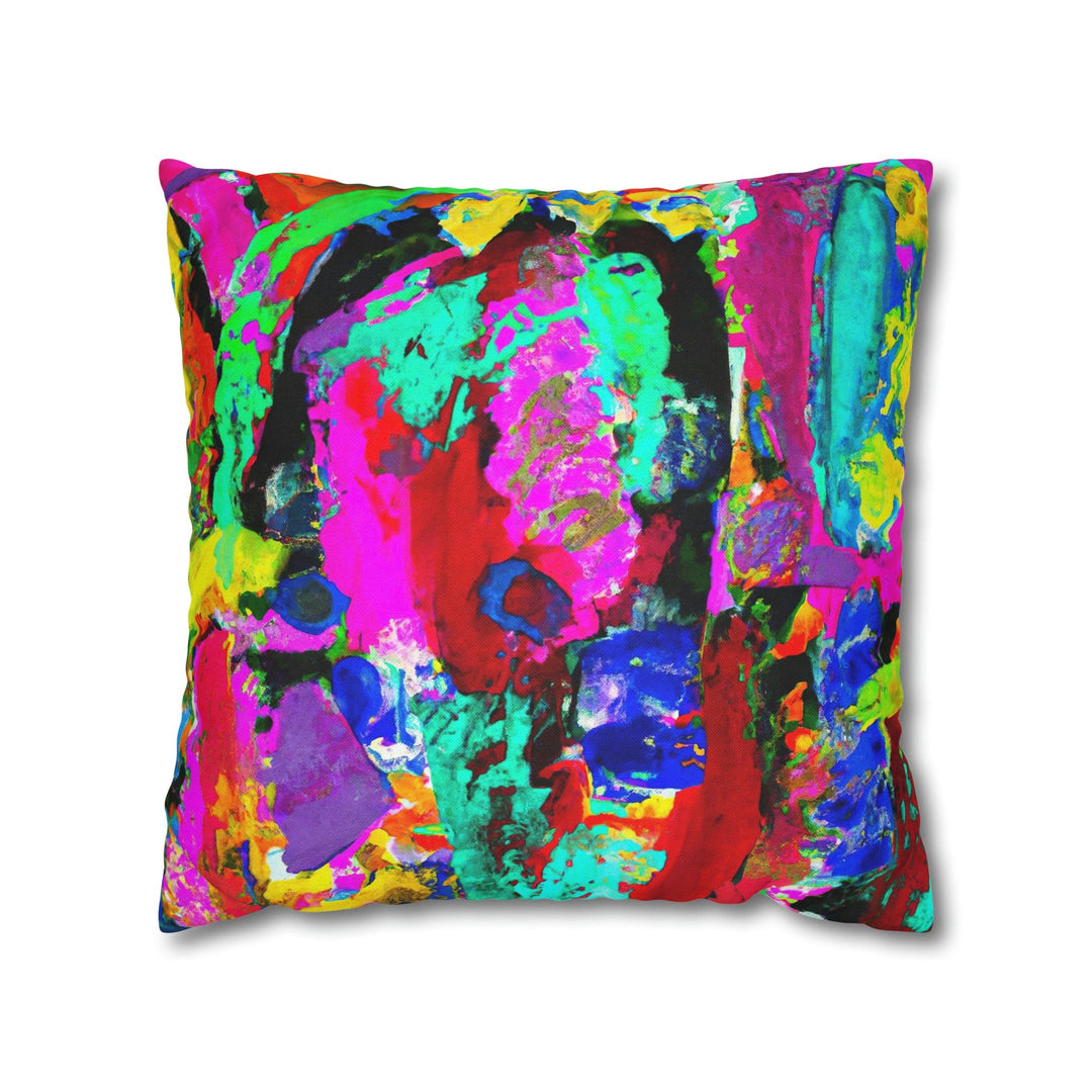 Decorative Throw Pillow Cover - Multicolor Abstract Expression Pattern