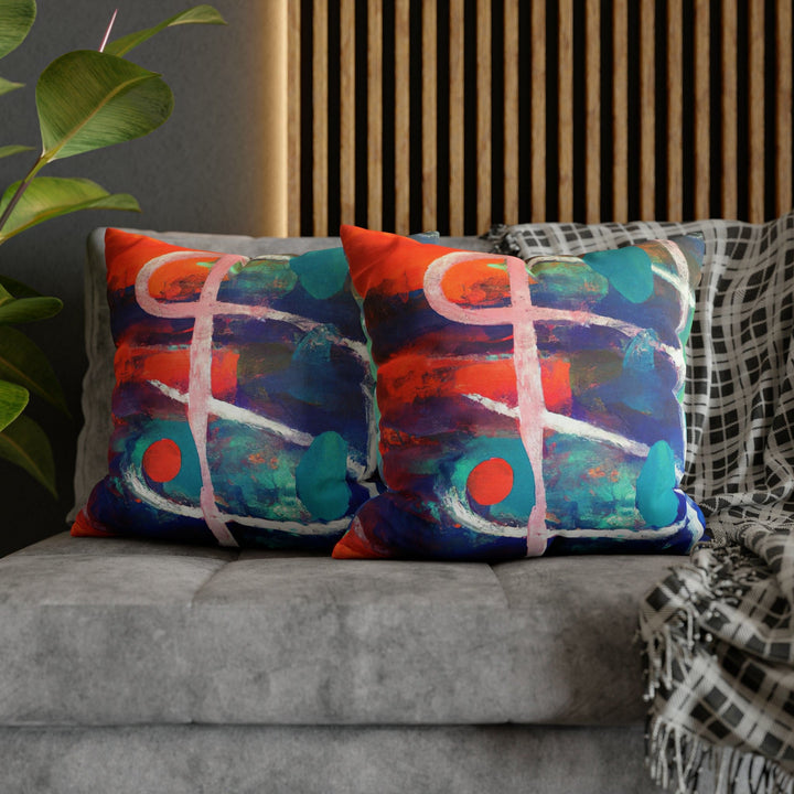 Decorative Throw Pillow Cover - Multicolor Abstract Expression Pattern