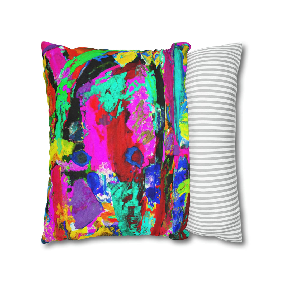 Decorative Throw Pillow Cover - Multicolor Abstract Expression Pattern
