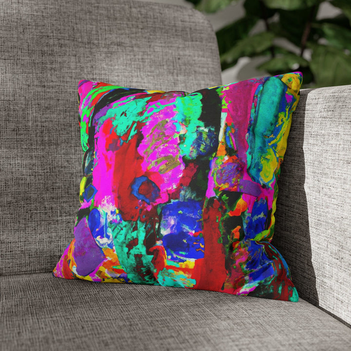 Decorative Throw Pillow Cover - Multicolor Abstract Expression Pattern