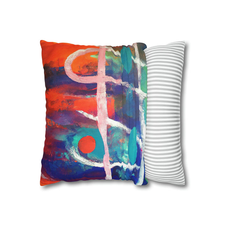 Decorative Throw Pillow Cover - Multicolor Abstract Expression Pattern