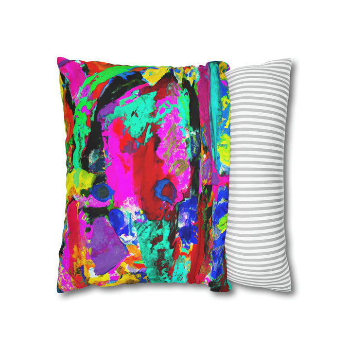Decorative Throw Pillow Cover - Multicolor Abstract Expression Pattern