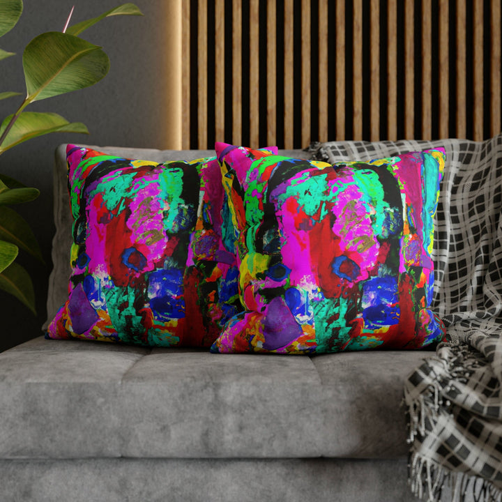 Decorative Throw Pillow Cover - Multicolor Abstract Expression Pattern