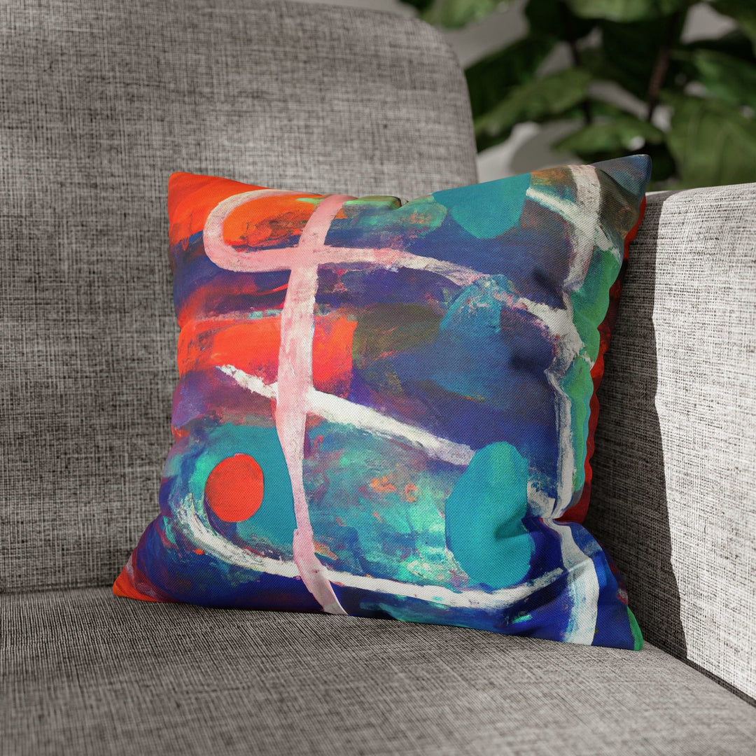 Decorative Throw Pillow Cover - Multicolor Abstract Expression Pattern