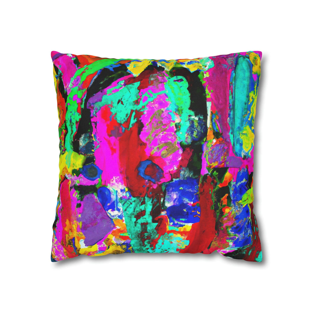 Decorative Throw Pillow Cover - Multicolor Abstract Expression Pattern