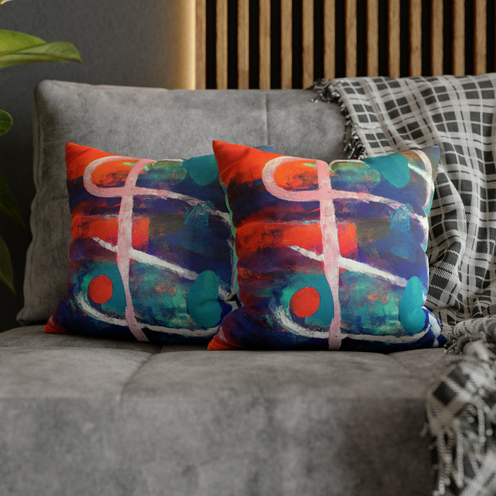 Decorative Throw Pillow Cover - Multicolor Abstract Expression Pattern