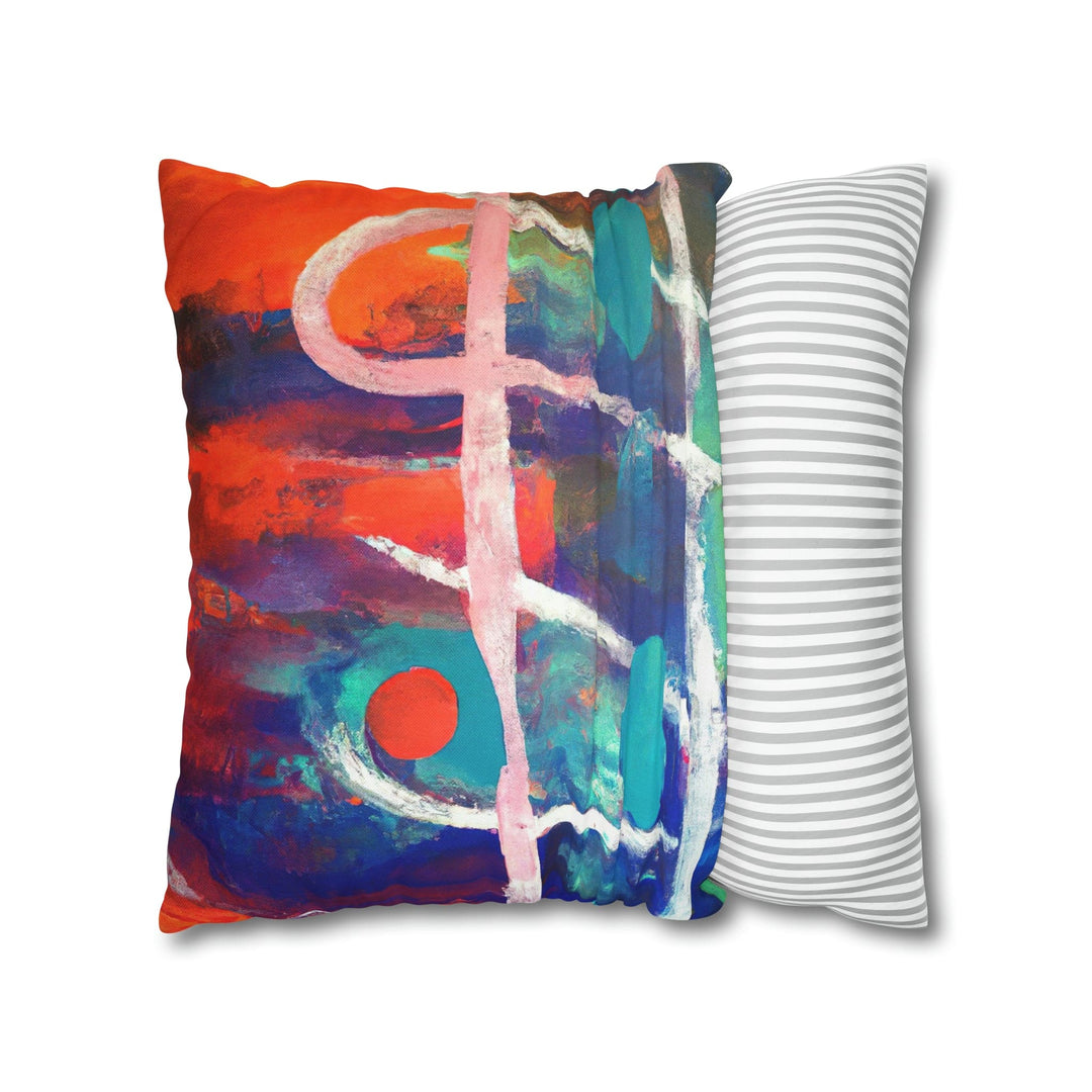 Decorative Throw Pillow Cover - Multicolor Abstract Expression Pattern