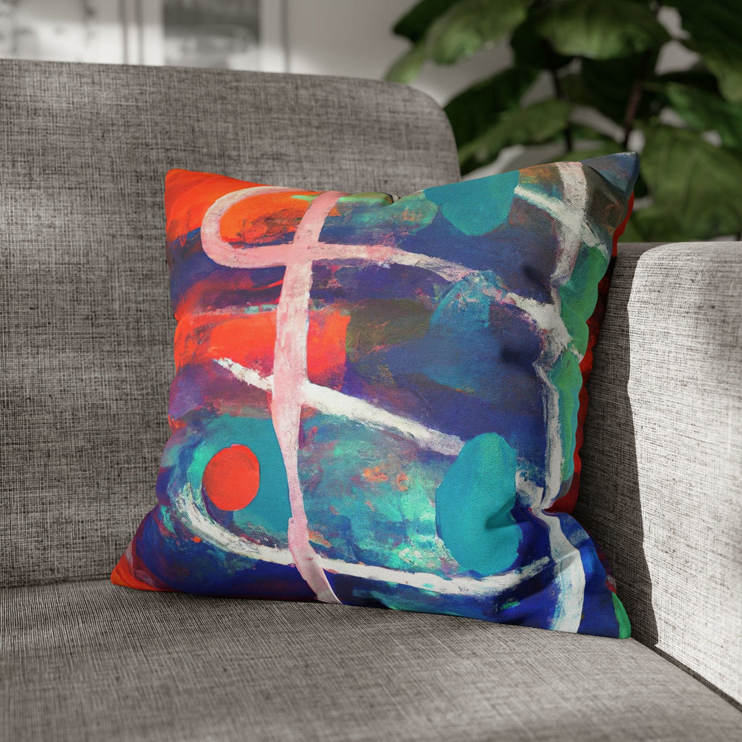 Decorative Throw Pillow Cover - Multicolor Abstract Expression Pattern