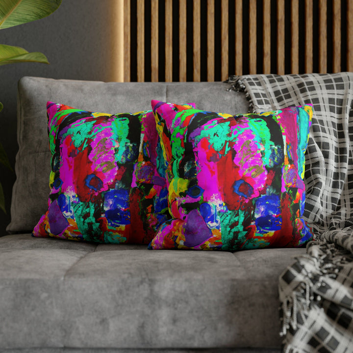 Decorative Throw Pillow Cover - Multicolor Abstract Expression Pattern