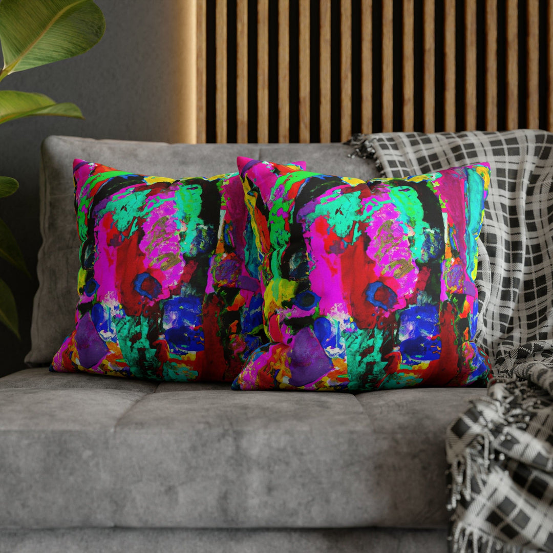 Decorative Throw Pillow Cover - Multicolor Abstract Expression Pattern