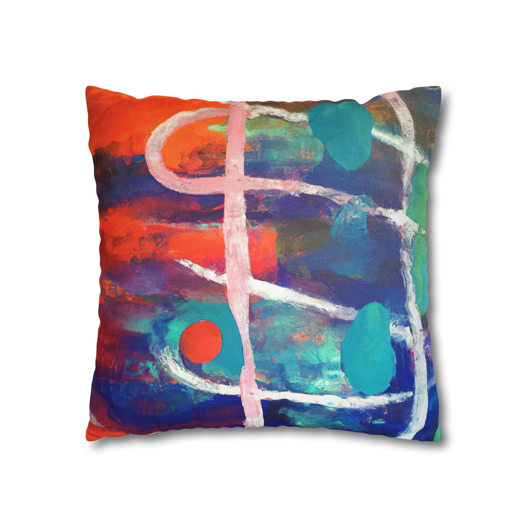 Decorative Throw Pillow Cover - Multicolor Abstract Expression Pattern