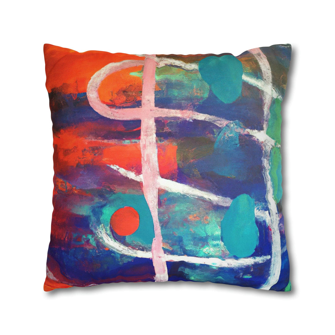 Decorative Throw Pillow Cover - Multicolor Abstract Expression Pattern