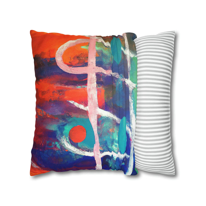 Decorative Throw Pillow Cover - Multicolor Abstract Expression Pattern