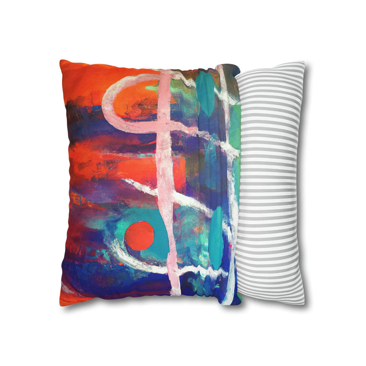 Decorative Throw Pillow Cover - Multicolor Abstract Expression Pattern