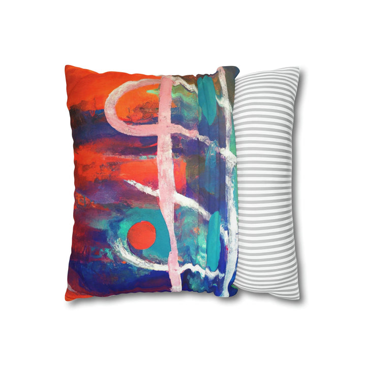 Decorative Throw Pillow Cover - Multicolor Abstract Expression Pattern