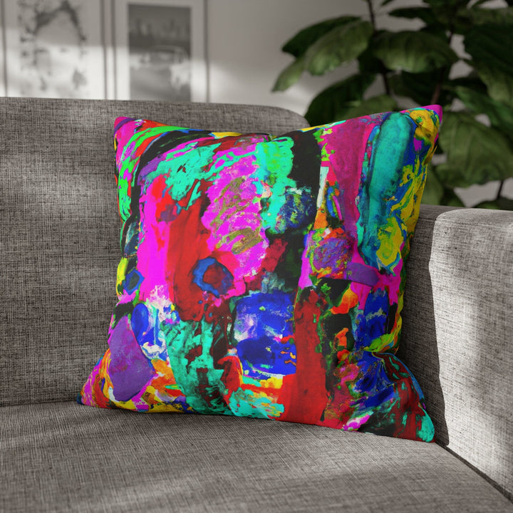Decorative Throw Pillow Cover - Multicolor Abstract Expression Pattern