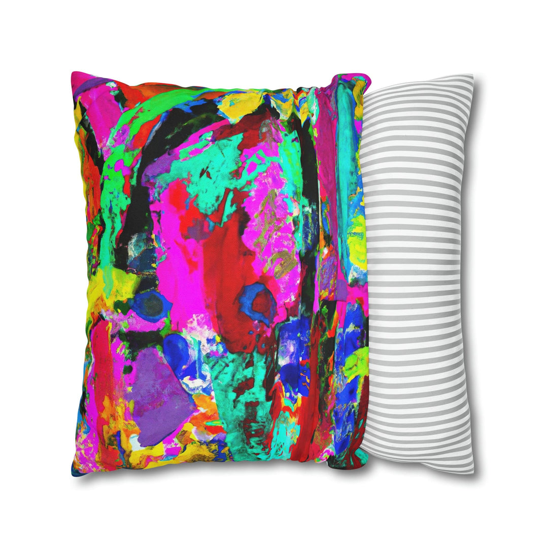 Decorative Throw Pillow Cover - Multicolor Abstract Expression Pattern