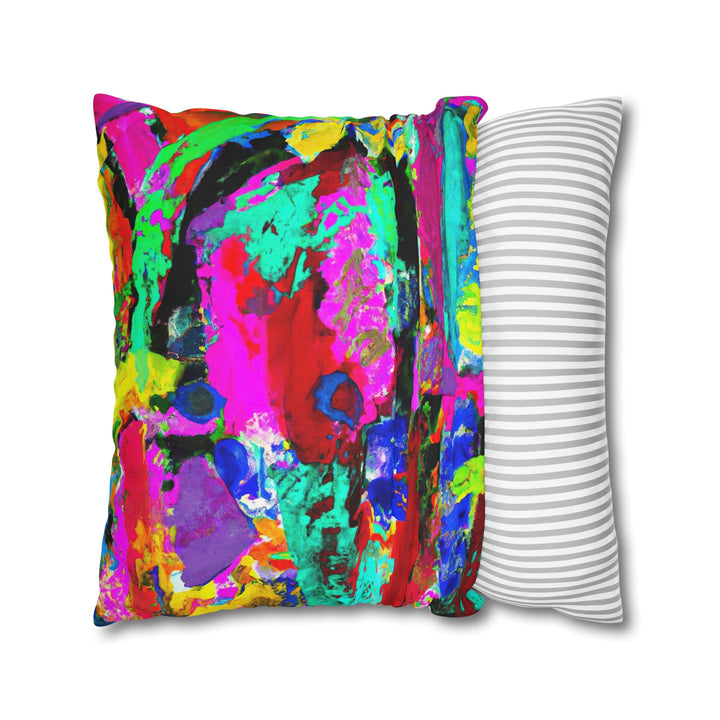 Decorative Throw Pillow Cover - Multicolor Abstract Expression Pattern