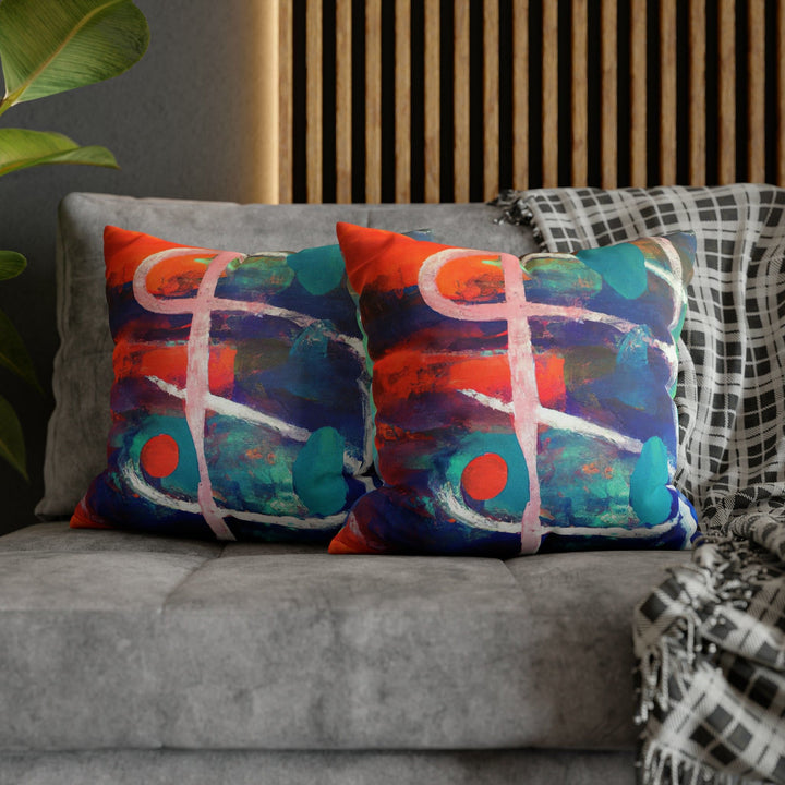 Decorative Throw Pillow Cover - Multicolor Abstract Expression Pattern
