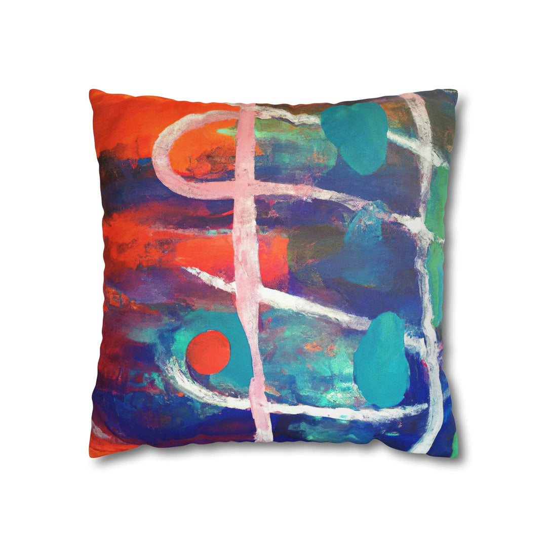 Decorative Throw Pillow Cover - Multicolor Abstract Expression Pattern