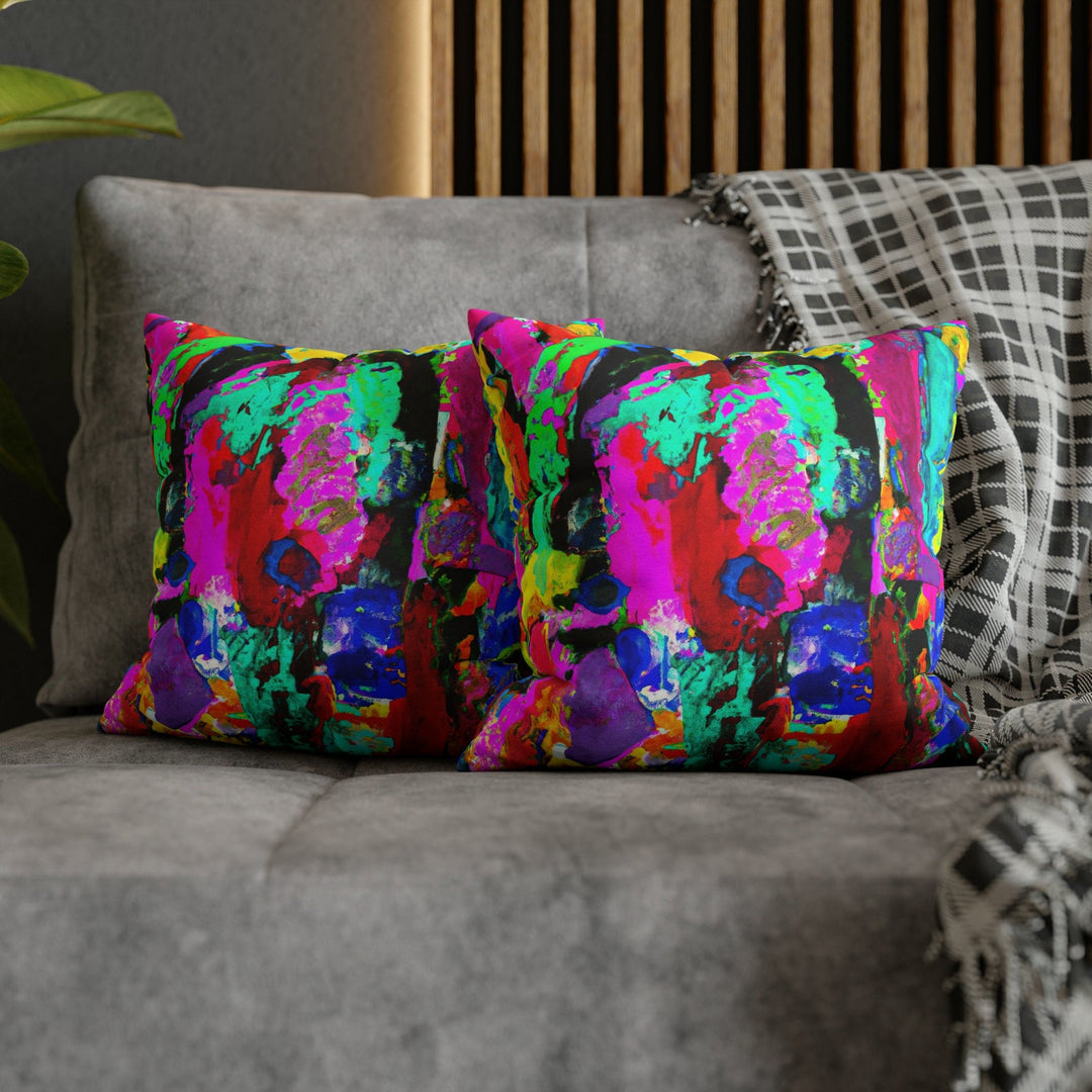 Decorative Throw Pillow Cover - Multicolor Abstract Expression Pattern