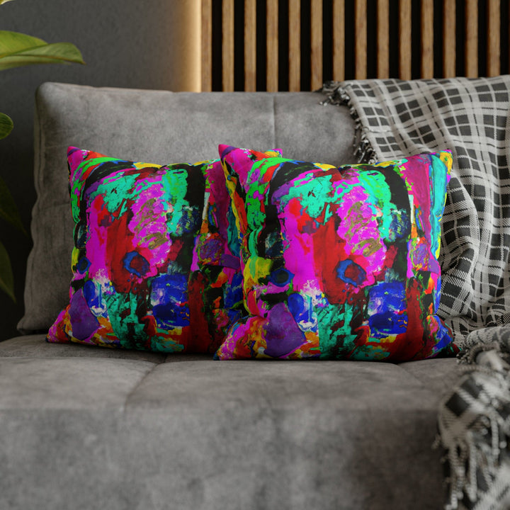 Decorative Throw Pillow Cover - Multicolor Abstract Expression Pattern
