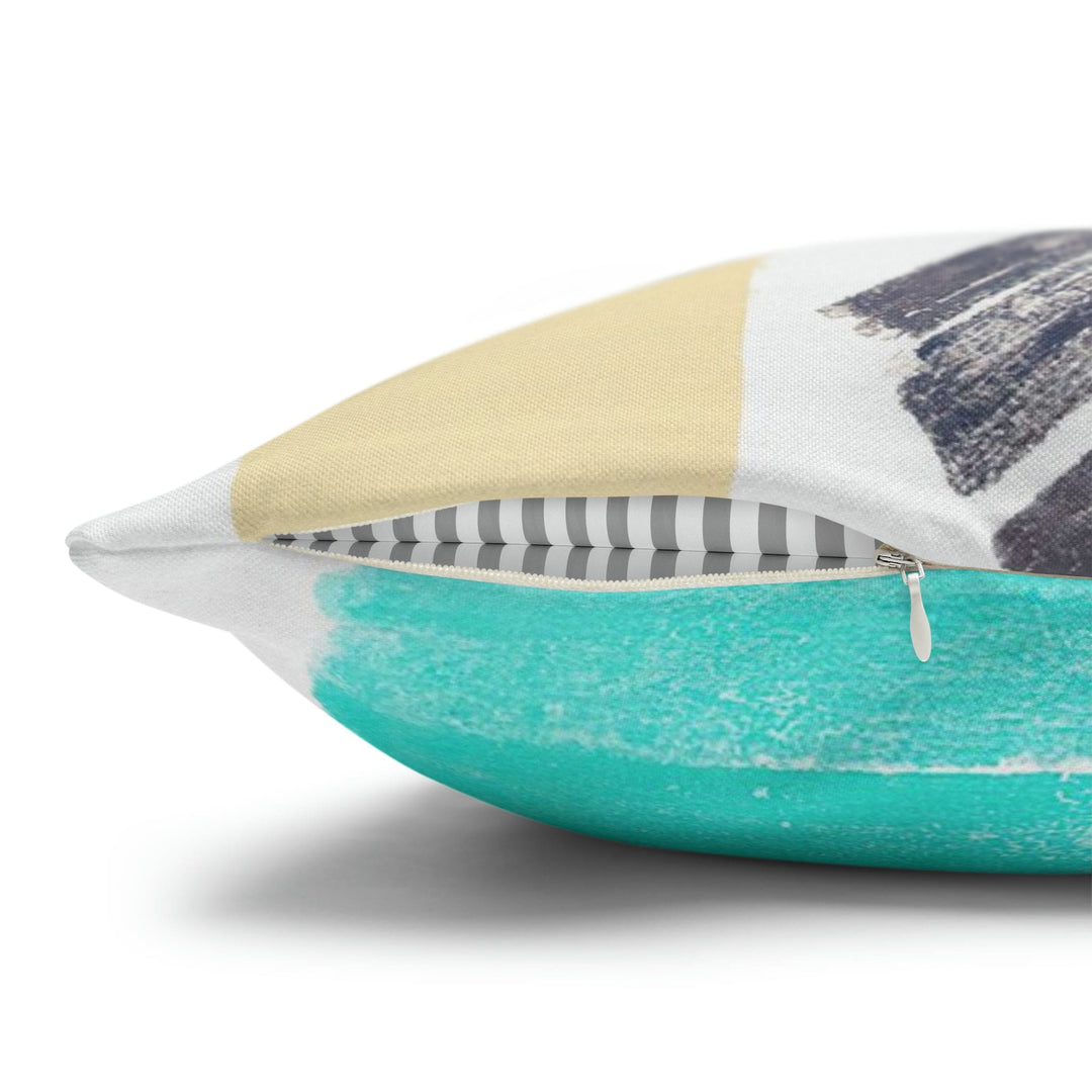Decorative Throw Pillow Cover - Multicolor Pastel Geometric Brush Strokes