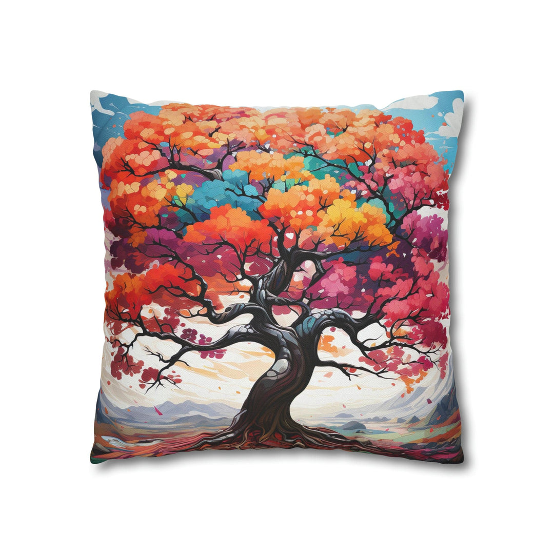 Decorative Throw Pillow Cover - Multicolor Psychedelic Tree - Decorative/Throw
