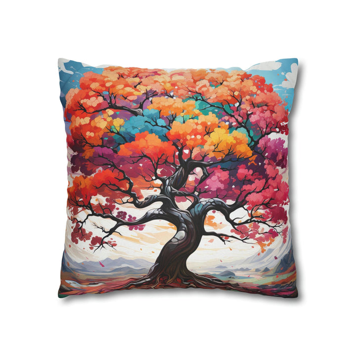 Decorative Throw Pillow Cover - Multicolor Psychedelic Tree - Decorative/Throw