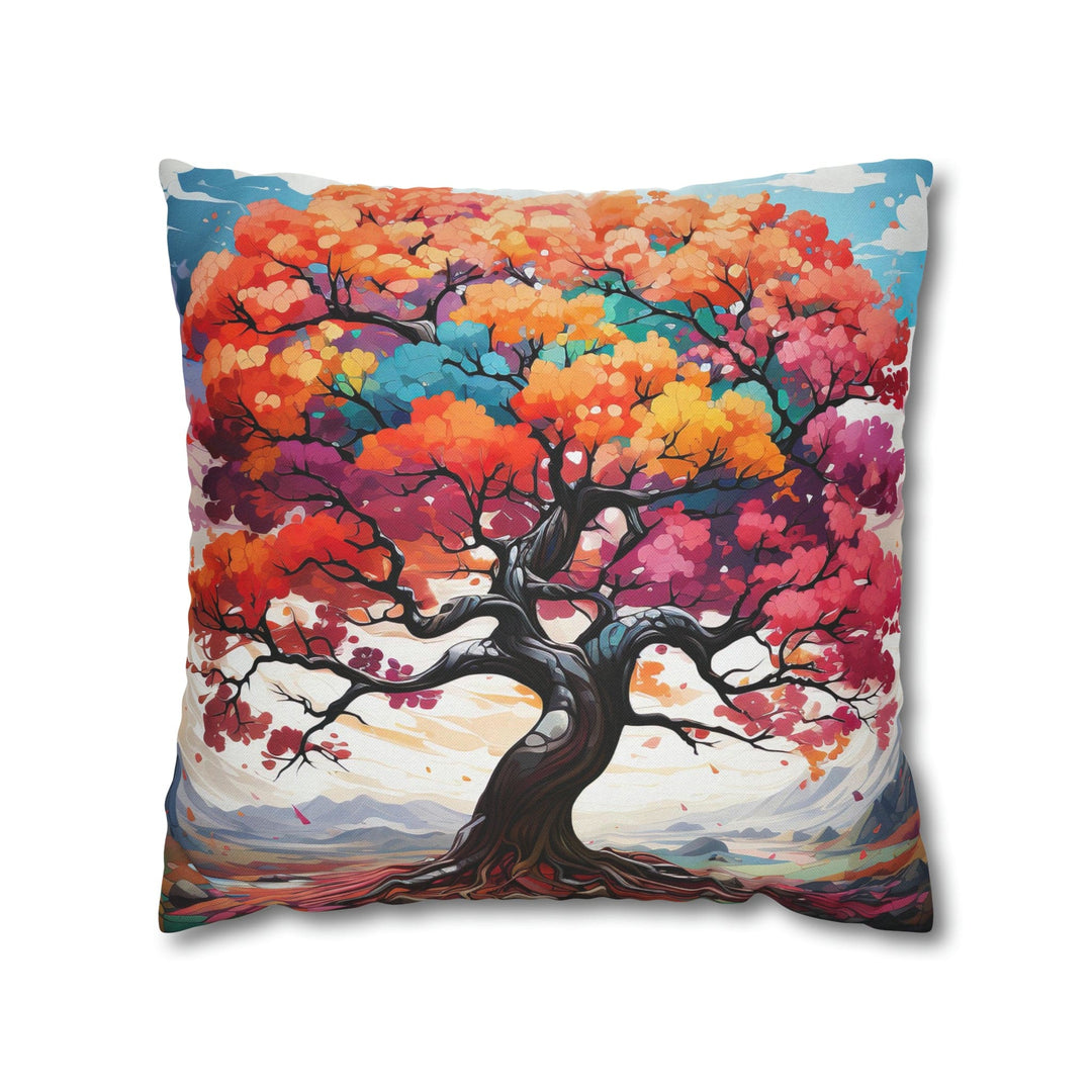 Decorative Throw Pillow Cover - Multicolor Psychedelic Tree - Decorative/Throw