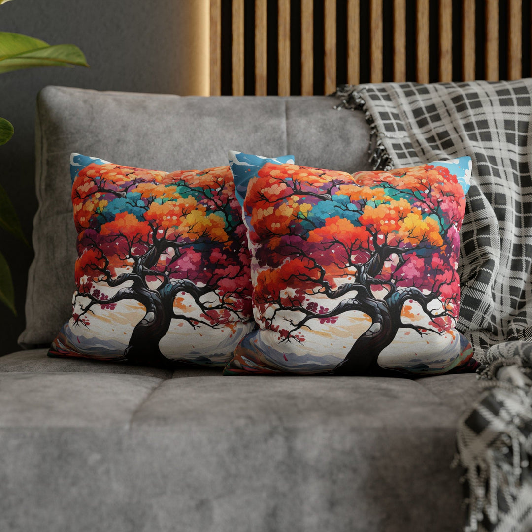 Decorative Throw Pillow Cover - Multicolor Psychedelic Tree - Decorative/Throw