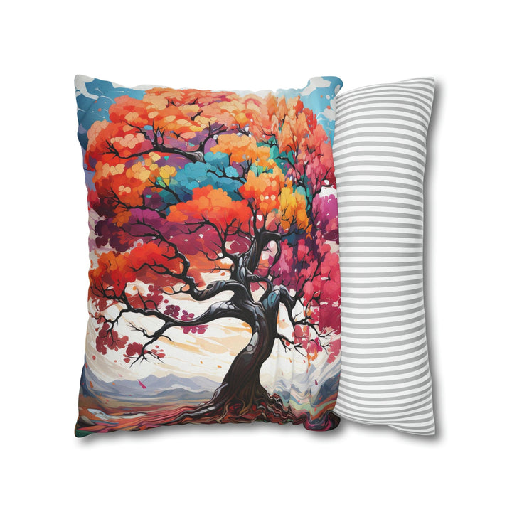 Decorative Throw Pillow Cover - Multicolor Psychedelic Tree - Decorative/Throw