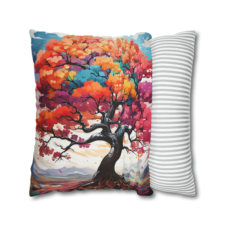 Decorative Throw Pillow Cover - Multicolor Psychedelic Tree - Decorative/Throw