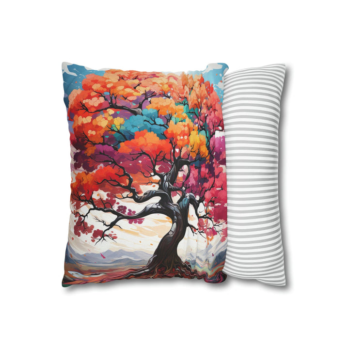 Decorative Throw Pillow Cover - Multicolor Psychedelic Tree - Decorative/Throw