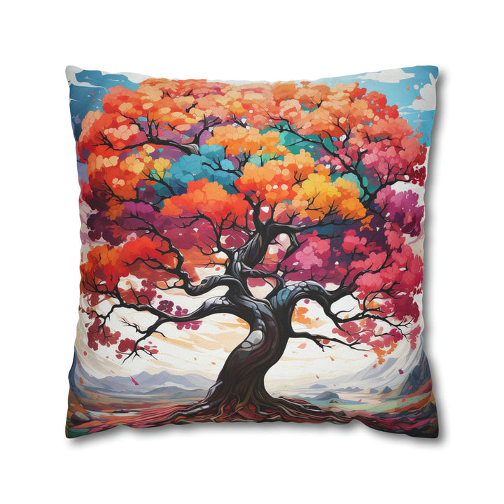 Decorative Throw Pillow Cover - Multicolor Psychedelic Tree - Decorative/Throw