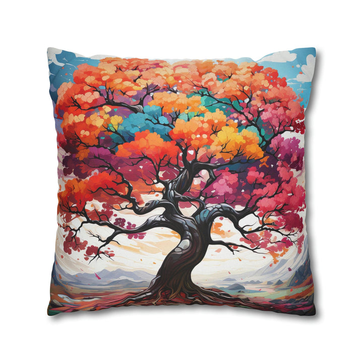 Decorative Throw Pillow Cover - Multicolor Psychedelic Tree - Decorative/Throw