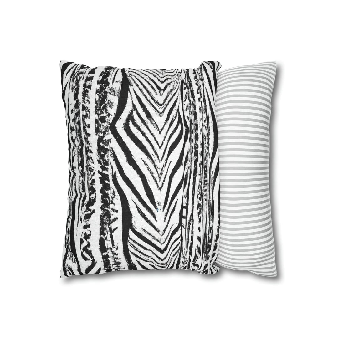 Decorative Throw Pillow Cover Native Black and White Abstract Pattern