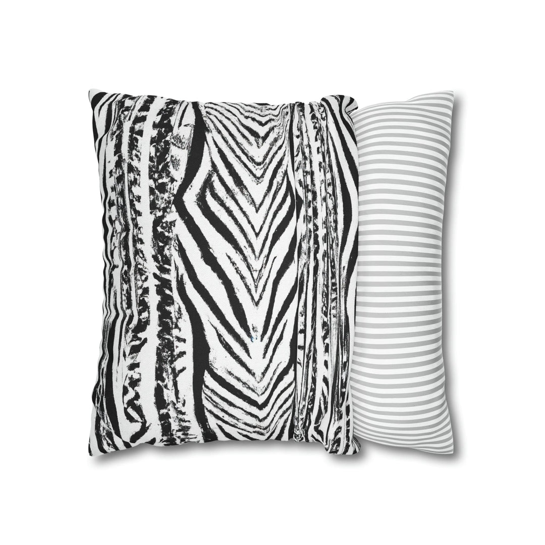 Decorative Throw Pillow Cover Native Black and White Abstract Pattern