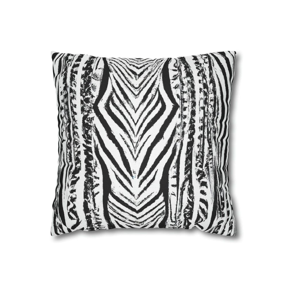 Decorative Throw Pillow Cover Native Black and White Abstract Pattern