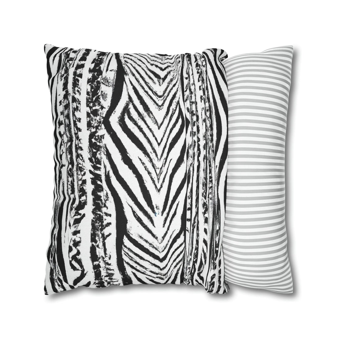 Decorative Throw Pillow Cover Native Black and White Abstract Pattern