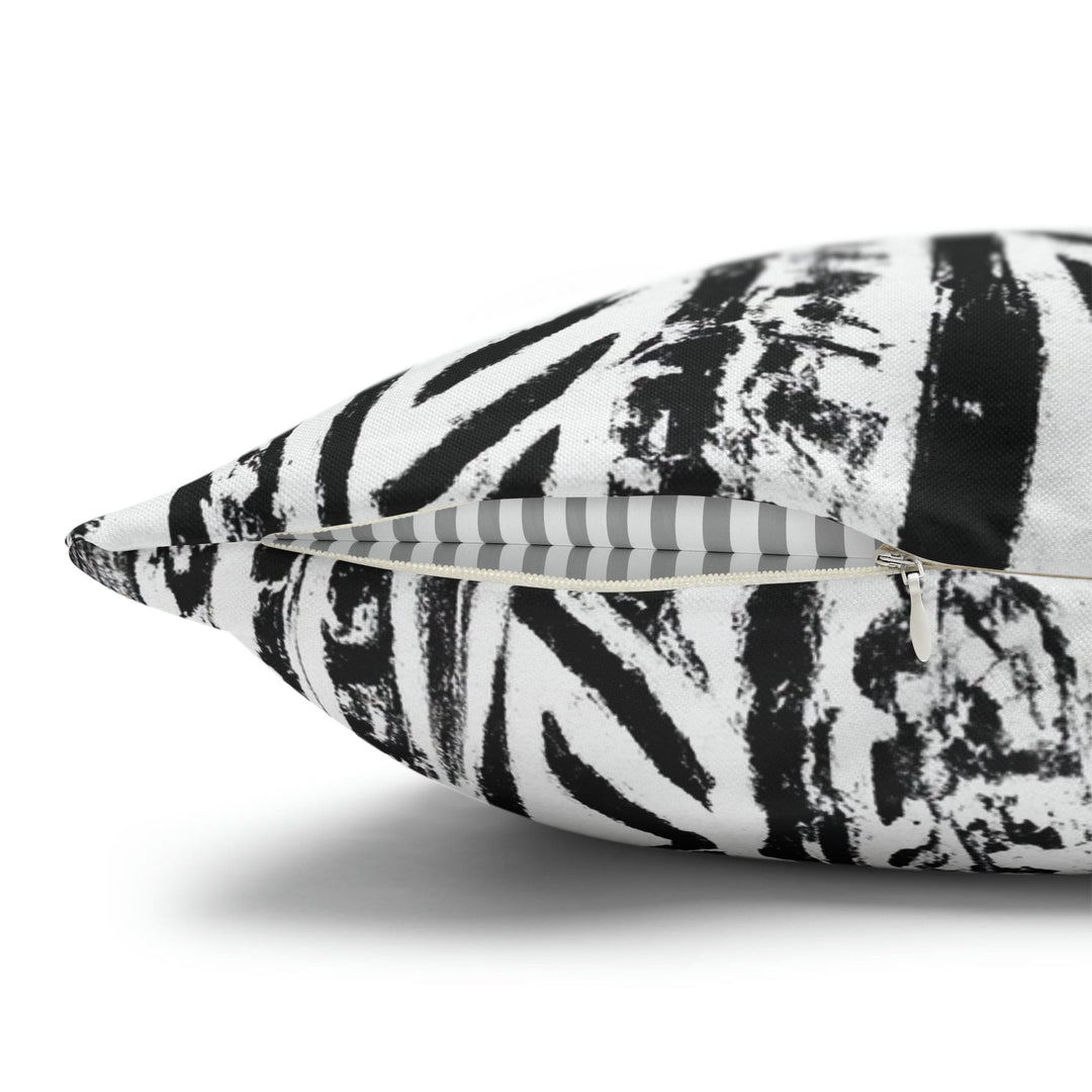 Decorative Throw Pillow Cover Native Black and White Abstract Pattern