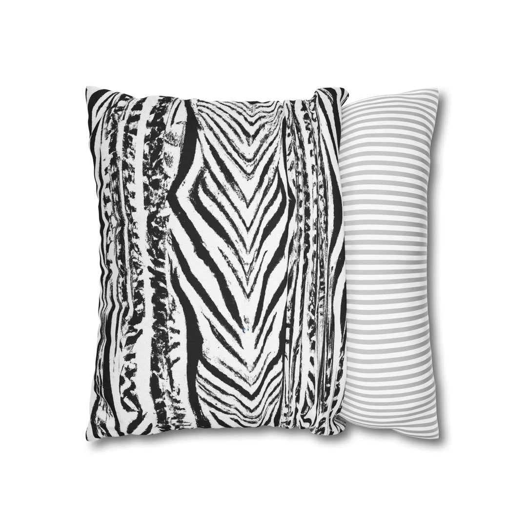 Decorative Throw Pillow Cover Native Black and White Abstract Pattern