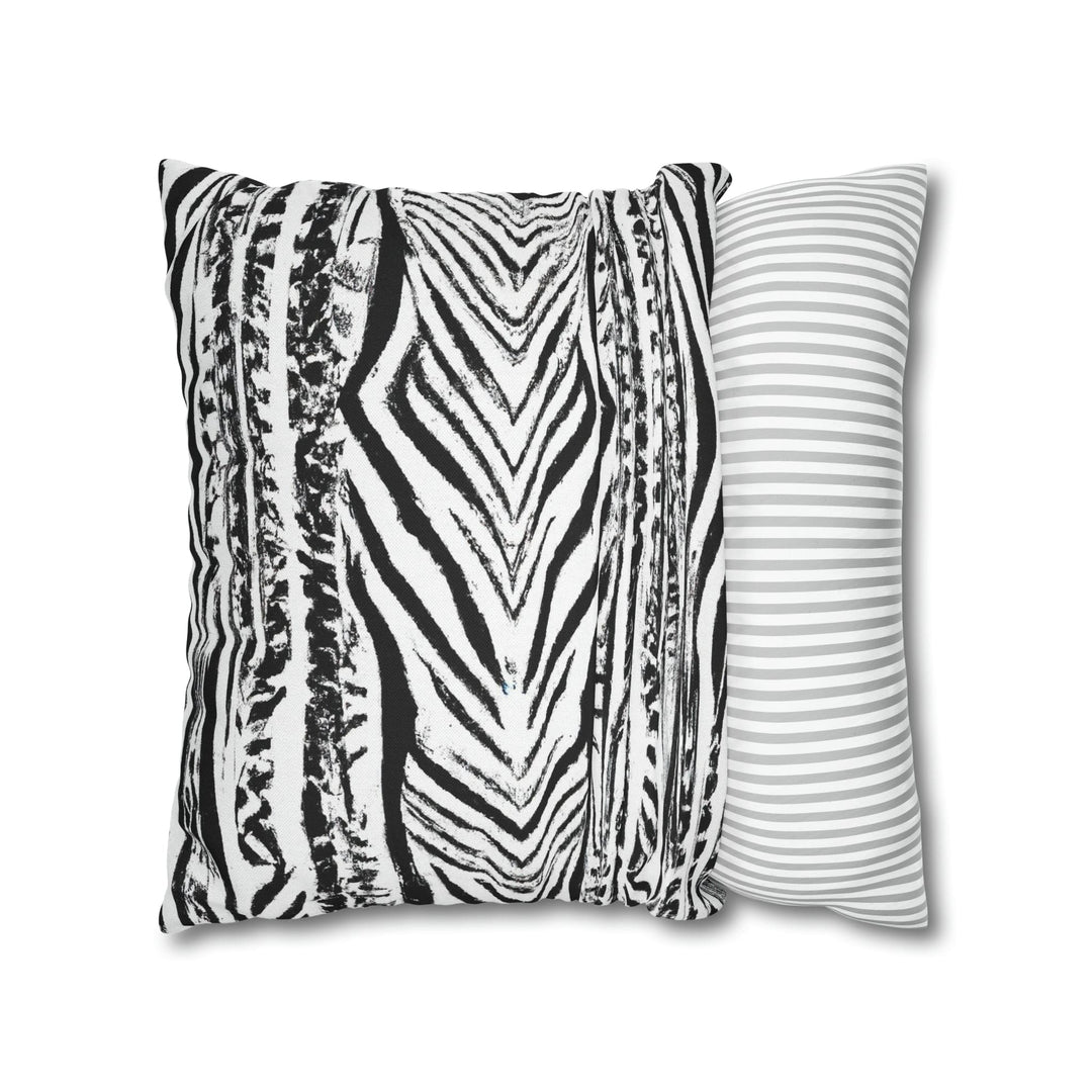 Decorative Throw Pillow Cover Native Black and White Abstract Pattern