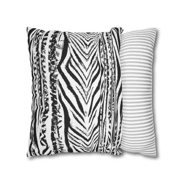 Decorative Throw Pillow Cover Native Black and White Abstract Pattern